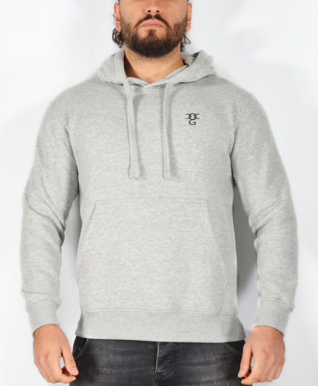 Mens O.G. Symbol Light Grey Pullover Hooded Top