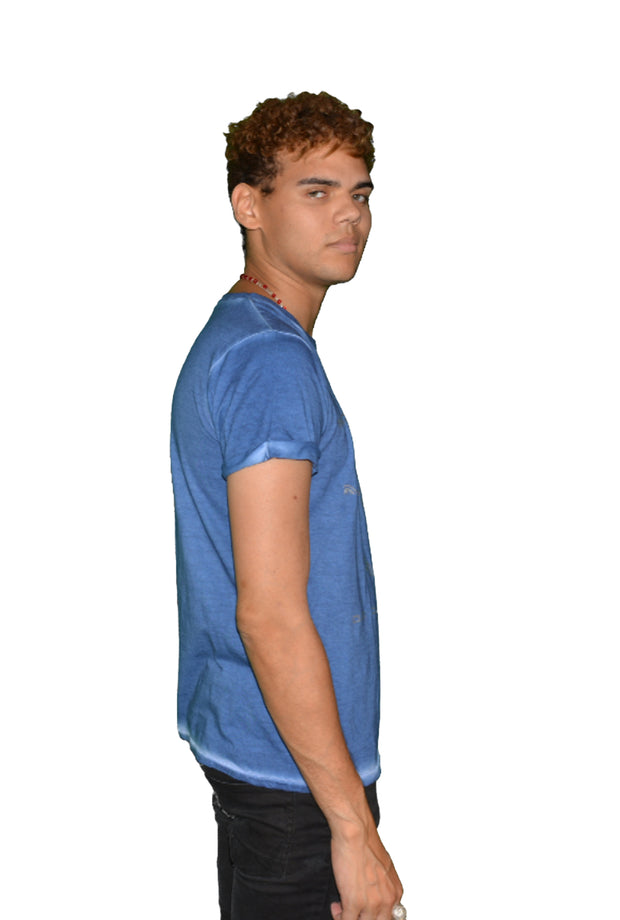 Mens Blue/Silver OG Paisley T Shirt