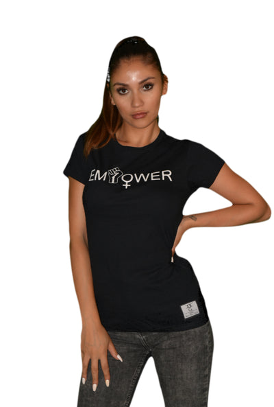 Womens Black/White Empower T Shirt