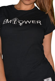 Womens Black/White Empower T Shirt