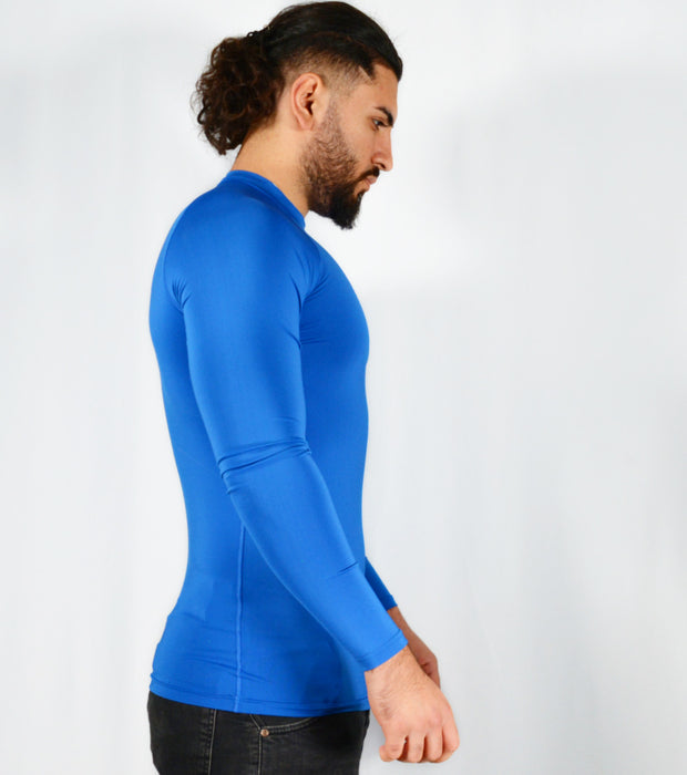 Mens O.G 1 Sports Base layer Blue Long Sleeve Compression Shirt