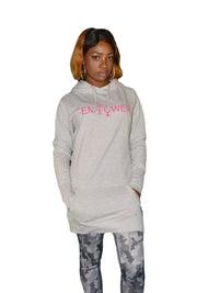 Womens Grey/Pink Empower Hooded Top