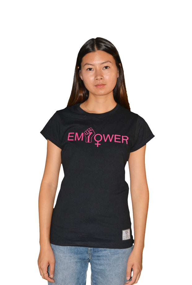 Womens Black/Pink Empower T Shirt