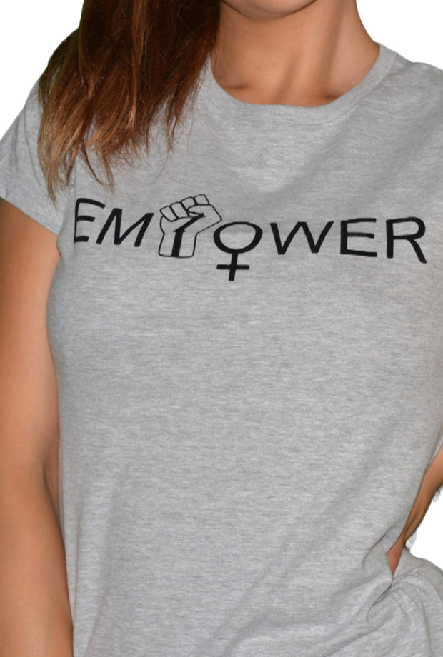 Womens Grey/Black Empower T Shirt