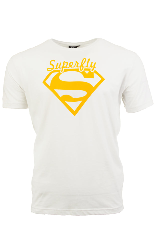 Mens White / Yellow Superfly T Shirt
